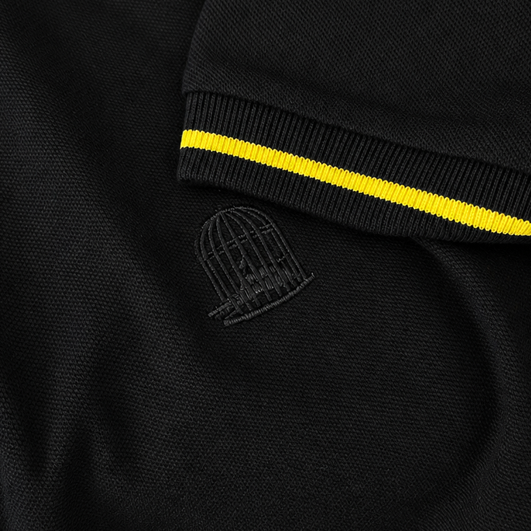 Offset Polo — Black/Yellow