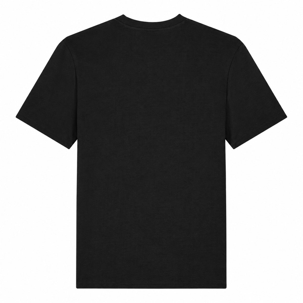 Back view of the Sauce & Brown Vinyl Cut black T-shirt showing the clean, plain rear design.