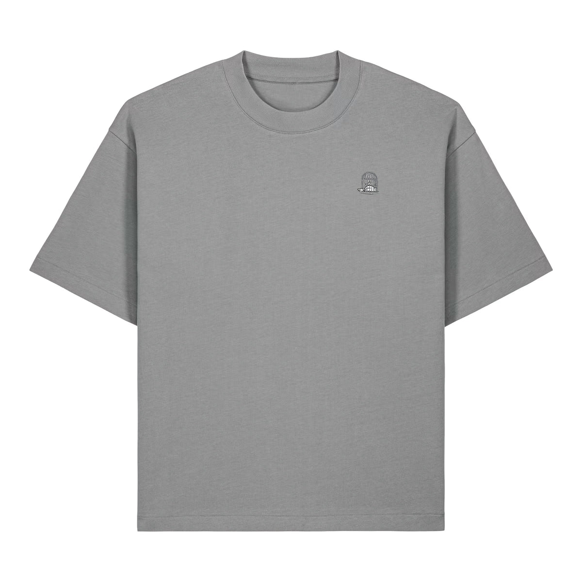 Sauce & Brown Haze oversized t-shirt in light grey – flat front view