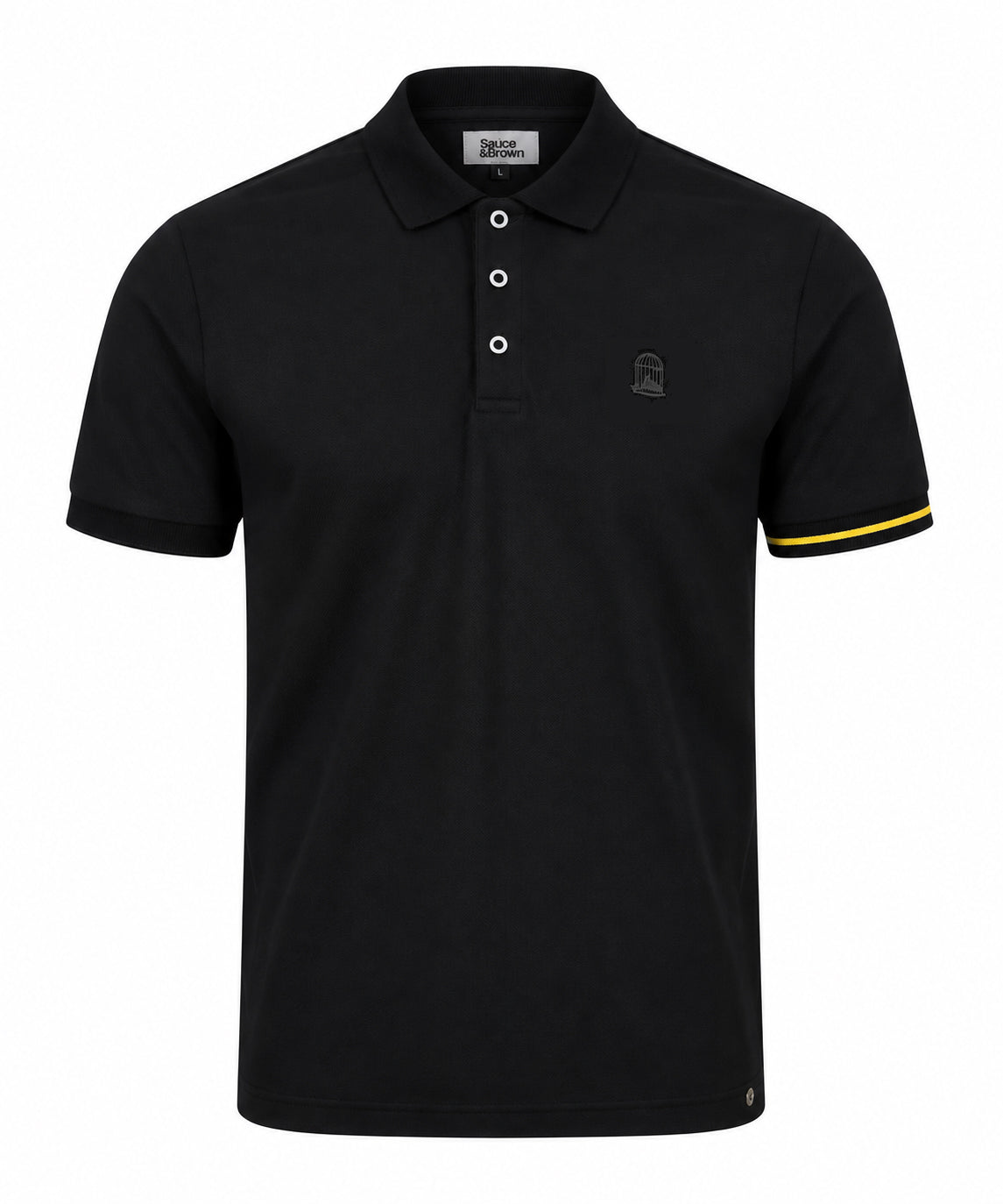 Offset Polo — Black/Yellow