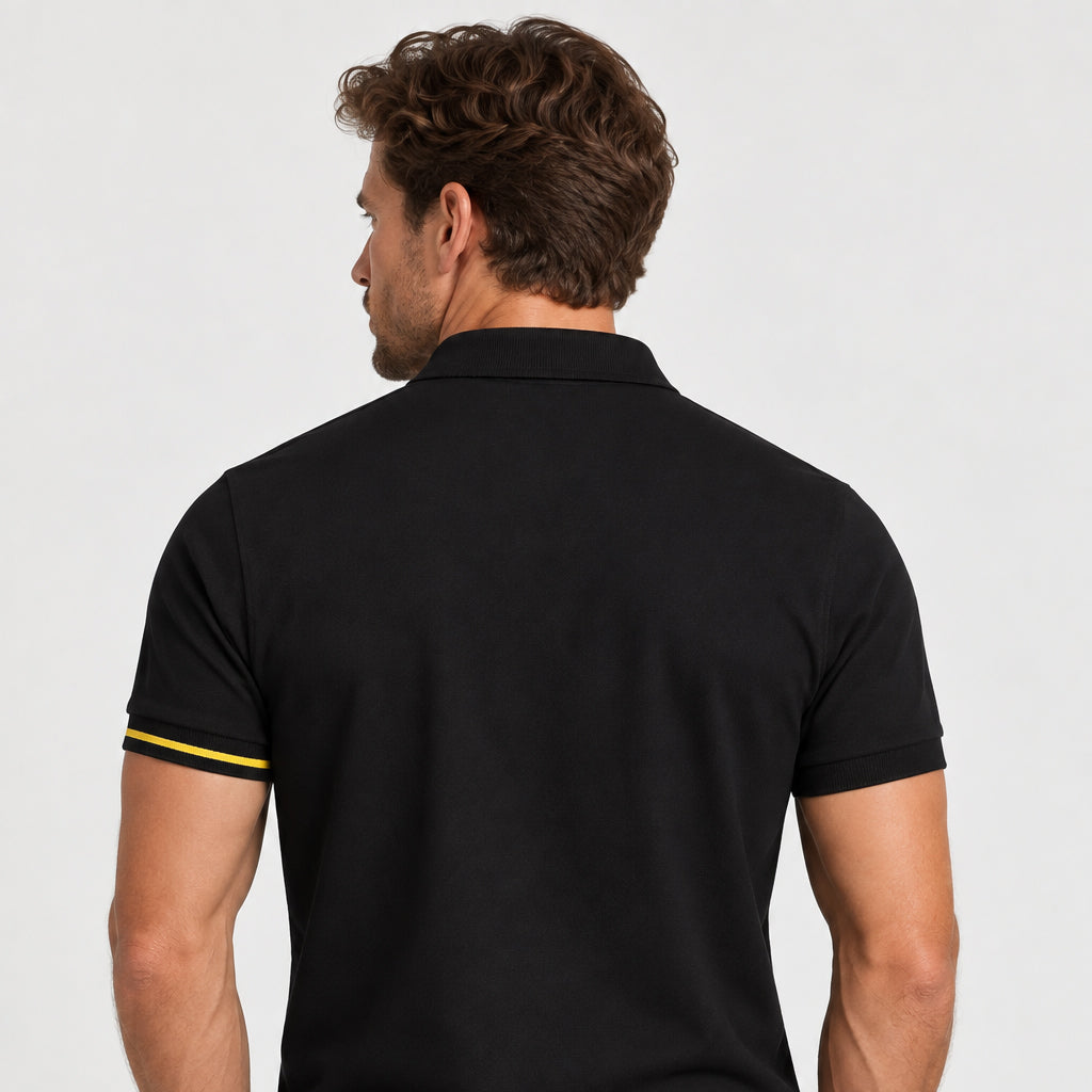 Offset Polo — Black/Yellow